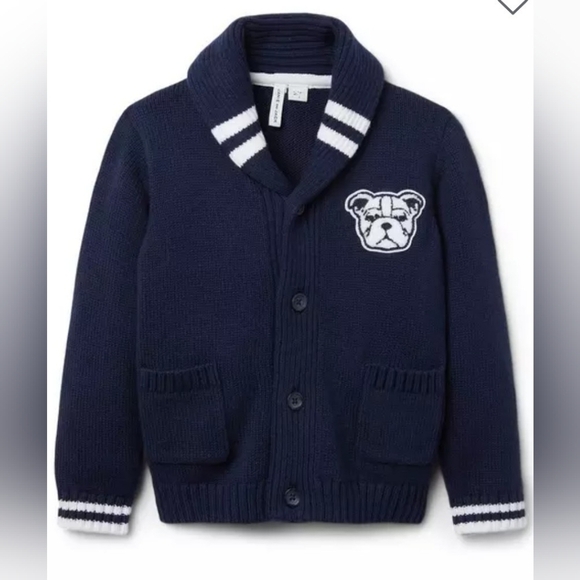 Janie And Jack Varsity Shawl Cardigan In Navy And White Size 7 - Picture 11 of 11